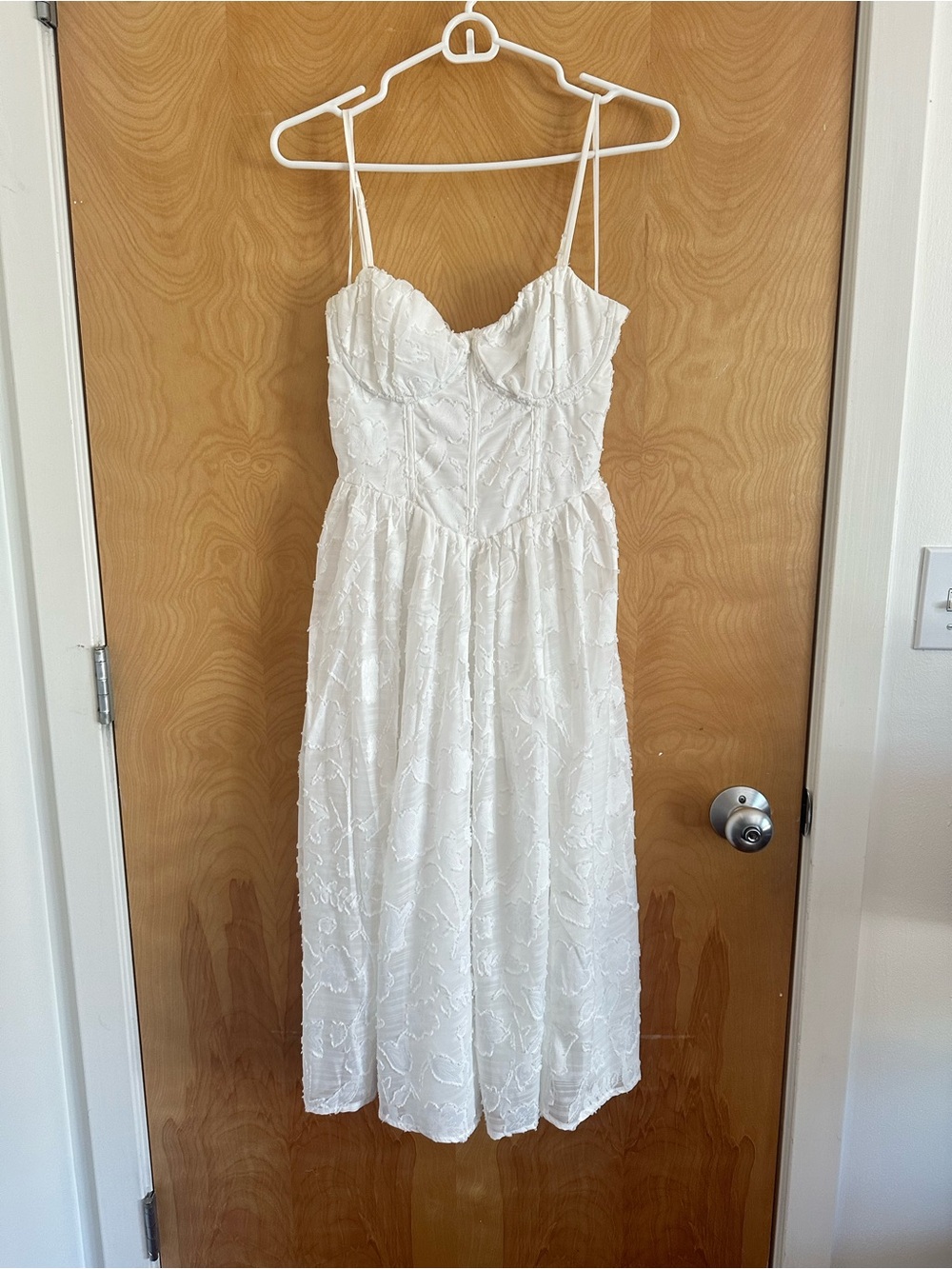 White Spaghetti Strap Midi Dress